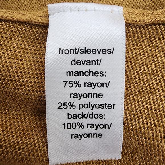 Maurices Cardigan Sweater Size XL Gold Pointelle Back Open Front Long Sleeve - Picture 8 of 11